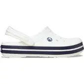 Crocs Uni Crocband Holzschuh, Weiß, Weiß, Marineblau, 36 EU