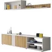 Habitdesign , Wohnzimmermöbel Set, Moderne Wohnwand mit TV-Schrank, Flexibler Mon