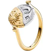 Pandora 164810C01 Medaillon-Ring für Damen Sonne und Mond Zweifarbig