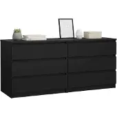 Dmora Kommode Victoire, Wohnzimmerbuffet, Wohnzimmer-Sideboard, Moderne Küchen-Speisekammer, 154x50 h68 cm, Schwarz