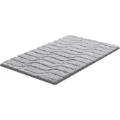 Grund Badematte "Vogue" Höhe 24 mm rutschhemmend beschichtet fußbodenheizungsgeeignet dichter Flor, Hoch-Tief-Effekt, Wellen-Design