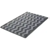 Kleine wolke "Zack", Badvorleger, Badezimmer Teppich" Höhe 20 mm rutschhemmend beschichtet fußbodenheizungsgeeignet Badteppich, modernes Zickzack Design, Ton in Ton