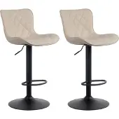 CLP 2er Set Barhocker Emma Kunstleder creme
