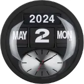 Karlsson - Wanduhr Round Flip - Mattschwarz - 11x32.6x32.6cm