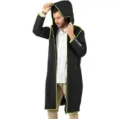 Perletti Regenjacke für Erwachsene, Schwarz, halbtransparent, Limettenrand, refl
