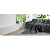 Kinzler Wohndecke "Demi Flausch", grau (anthrazit), B:150cm L:200cm, Polyester, Wohndecken, Wohndecke, Uni Farben, mit Wendefunktion, Kuscheldecke, 150x200 cm