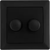 LEDVION Abdeckung Doppeldimmer Schalter schwarz Abdeckrahmen
