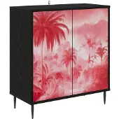 vidaXL Sideboard AACHEN Schwarz Eichen-Optik 69 x 33 x 76 cm