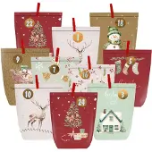 Dripio Adventskalender zum Befüllen, 24 Papierbeutel mit Zahlenstickern