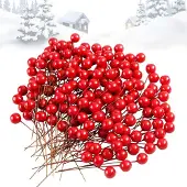 OEM Künstliche Mini-Holly-Beeren - Zur Dekoration - 300 Stück - Rot
