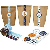 OEM Adventskalender-Set - 24 Papiertüten mit Washi Tape und Waldtiere-Motiven
