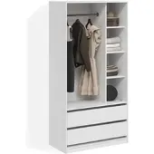 Livinity Kleiderschrank Trento Weiß mit 2 Schubladen, Model 59020