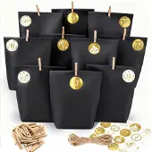 Dripio Adventskalender zum Befüllen, schwarz, Papier und Holz