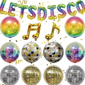 OEM Disco-Dekorationsset - Retro-Themenparty-Ausstattung - Für Hip-Hop und Disco-Mottopartys - Mehrfarbig