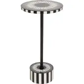 Kare Design Besitelltisch Iris, Schwarz/Weiß, Ø25cm, Ablagetisch, Couchtisch, Wo