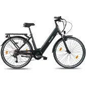 Sharp Urban Elektro-Citybike 10,4 Ah, 28 Zoll, schwarz