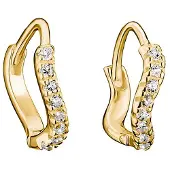 Thomas Sabo Paar Creolen "gelbgoldfarben", gold (gelbgoldfarben, weiß, weiß), Ohrringe, Damen, Metall, Paar Creolen, mit Zirkonia (synth.)