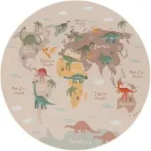 TT Home Kinderzimmerteppich Teppich Junge Mädchen Kinderteppich Rutschfest Dinos Erde
