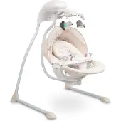 Caretero Elektrische Kinderschaukel, Babywippe Raffi für Kleinkinder, Beige