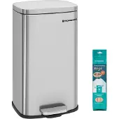 Songmics Mülleimer 30L Treteimer Edelstahl mit Deckel und Inneneimer hygienisch und geruchsdicht LTB03NL