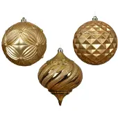 Décoris Christbaumkugel 20cm gold aus Kunststoff 1 Stück
