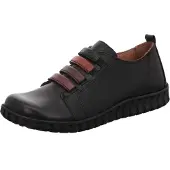 Gemini Damen Slipper mit mehrfarbigen Leder-Riemen 033089-02, Größe:40 EU, Farbe:Schwarz