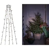 Konstsmide LED-Baummantel, Energieeffizienz: G, grün, Dioden 250 Stk. Flammen 250 Stk., Gesamtlänge 8m, Lichterketten, LED Lichterkette mit Ring Ø 11, mit Globes, 5 Stränge à 50 Dioden, LED-Baummantel