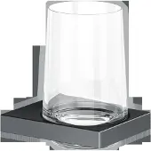 Keuco EDITION 11 Glashalter, Echt-Kristallglas, 11150139000, Farbe: Schwarzchrom gebürstet