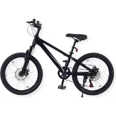 Buxibo - Fahrrad Austin - Kinder-Mountainbike - Stahlrahmen - 20 Zoll - Schwarz