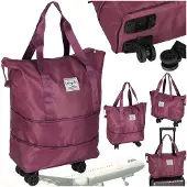 Creative Corner Reise-Trolley, faltbar, für den Urlaub, geräumig, 3 Größen, violett