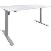 Stier Elektrisch höhenverstellbarer Schreibtisch 501-33, Tischgestell mit Tischplatte 160x80 cm, Weiß mel., Ergonomischer Steh-Sitz-Tisch stufenlos verstellbar 68-118 cm