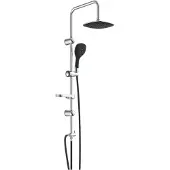 Eisl Duschset DUSCHTRAUM, Regendusche ohne Armatur, Duschsystem mit Kopfbrause Duschbrause, Dusche Chrom/Schwarz