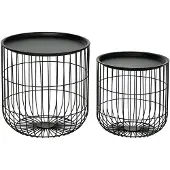 HOMCOM 2er-Set Couchtisch Beistelltisch im Skandidesign Kaffeetisch mit Stauraum