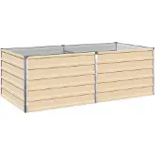 Syfax Hochbeet im Garten Elfenbein 160 x 80 x 55 cm