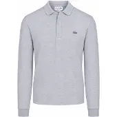 Lacoste Langarm - Longsleeve Poloshirt Piqué Hellgrau - 3XL