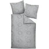Janine Mako-Satin Bettwäsche J.D. 87114 grau 140x200 cm + 70x90 cm