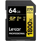 Lexar Pro 1800x SDXC R270/W180 64GB U3 (V60) UHS-II