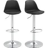 HOMCOM Barhocker 2er Set, Gepolstert Barstuhl mit Stahlgestell, Lehne für Küche