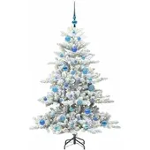 vidaXL Künstlicher klappbarer Weihnachtsbaum Weiß 150 cm PVC und Stahl