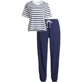 Mey Schlafanzug Damen Baumwolle blau gestreift, S 844199-0001-09900