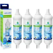 Dripio 4er-Pack Kühlschrank-Wasserfilter mit Schraubanschlüssen