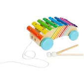 Bigjigs Holz Nachziehspielzeug Xylophon - Musikspielzeug für Kinder