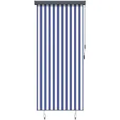 vidaXL Außenrollo 120 x 250 cm Blau und Weiß