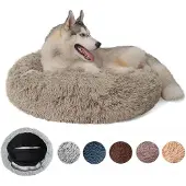 Sonstiges XXL Hundebett Orthopädisch Waschbar Rund Hellbraun 60cm