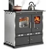 Prometey Küchenofen Holzherd ECO LUX INOX, Edelstahlbackfach - Edelstahlverkleidung