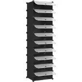 Songmics Steck-Schuhregal, Rechteckiger Aufbewahrungsorganizer, 10-Fach Modulares DIY-Regalsystem, 40 x 30 x 17 cm pro Fach