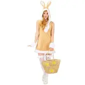 Buttinette Kleid "Hase", hellbraun/weiß