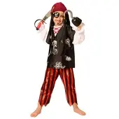 Buttinette Kinder-Kostüm Pirat "Eddie", schwarz/weiß/rot