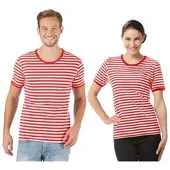 Buttinette Kurzärmeliges Ringelshirt "Red Stripes" unisex