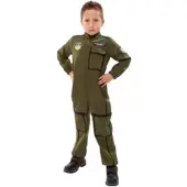 Buttinette Kampfflieger-Overall für Kinder, olivgrün